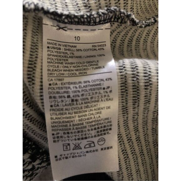 Banana Republic Short Sleeve A-Line Dress Herringbone Print Sz 10 - Picture 13 of 13